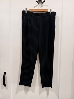 Babaton Conan Black Pinstripe Relaxed Tapered Dress Pants